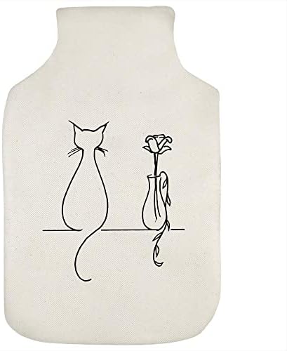 Azeeda 'gato e vaso de flor' tampa de garrafa de água quente