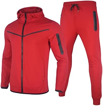 Men Winter Soild Color Tracksuit de 2 peças roupas de manga longa e calças de manga longa conjuntos de jogging de homens pequenos