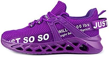 Bestgift casal de tênis respirável Taço voador de tecidos Casual Blade Running Shoes Purple EU39/US6.5