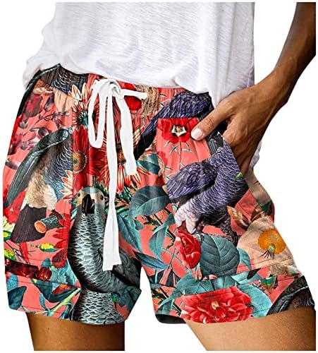Shorts casuais de verão para mulheres Chaução alta da cintura solta shorts de ginástica de ginástica retrô shorts de verão leves para mulheres