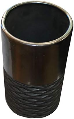 Decoração de vaso de lama preta feita artesanal 9.00lx9.00wx8.60h em