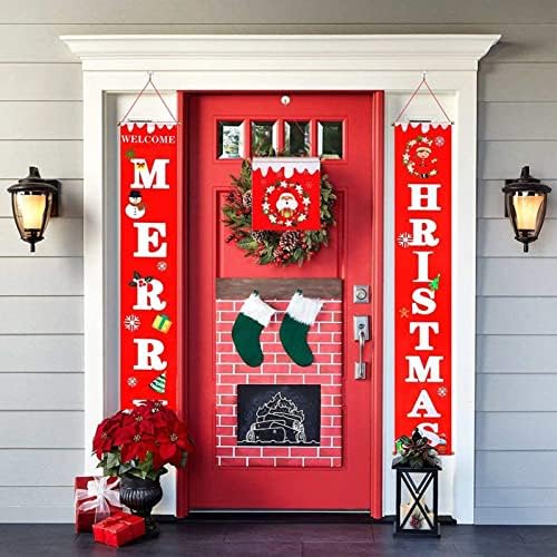 Xrretaop Christmas Housed Housedge, 1 definição dísticos de Natal de impressão clara festiva reutilizável cena de cores