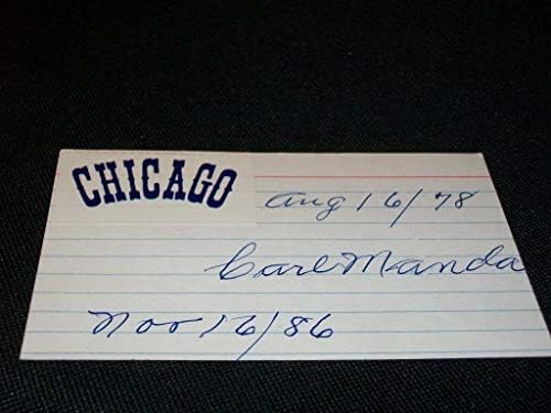 Chicago White Sox Carl Manda Auto assinado Vintage 3x5 Index Card CM