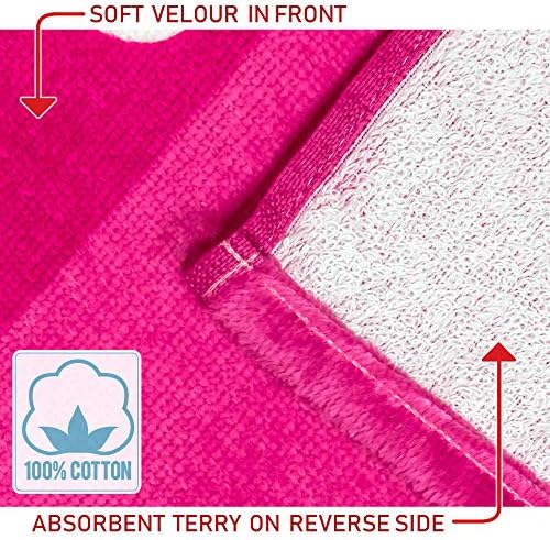 Softerry - Toalha de praia de unicórnio de llama Rainbow rosa 28 x 51 polegadas algodão macio e veludo colorido