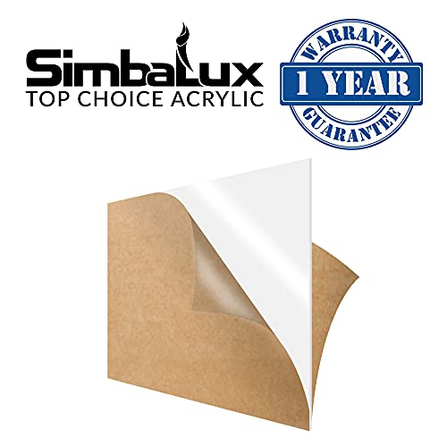Folha de acrílico Simbalux Branco 32% Translúcido Plexiglasse de 12 ”x 12” Painel quadrado de 1/8 ”de espessura de 2 placa de vidro