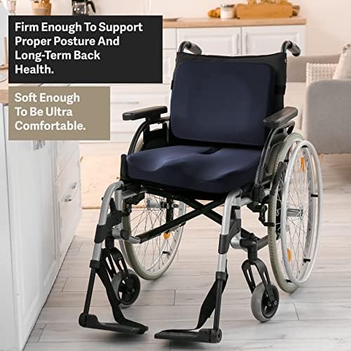 Almofadas de cadeira de rodas Elmara Conjunto de travesseiros lombares e almofada de assento - almofadas para cadeira de rodas para adultos - cadeiras de rodas Chopses para dor nas costas - acessórios para cadeira de rodas - almofada de assento de espuma de memória para cadeira