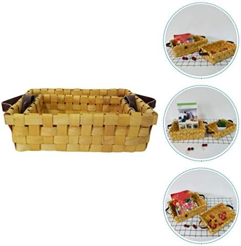 Cestas de brinquedo de decoração para casa de hemóton 2pcs cesta de madeira tecido de armazenamento de armazenamento de armazenamento