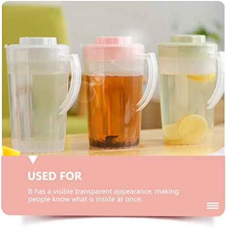 YARNOW 2PCS Limonada de plástico arremessadora com tampa e manuseio de água clara jarro jarro jarro jarro jarro para restaurante em casa