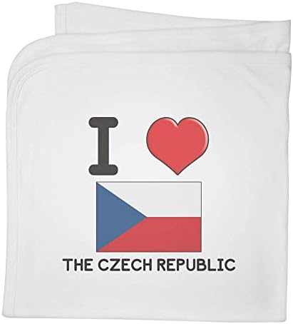 Azeeda 'eu amo a República Tcheca' Bobetão de bebê de algodão / xale