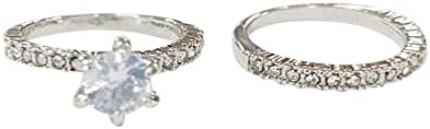 2023 Novo 2pcs água gota anel de zircão branco anel de cristal de casal ring ring moda casal ring anel de luxo proposta de casamento