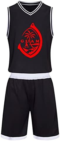 WeedKeycat Guam Hook Jerada de basquete personalizada Cirtas esportivas e shorts atléticos para crianças
