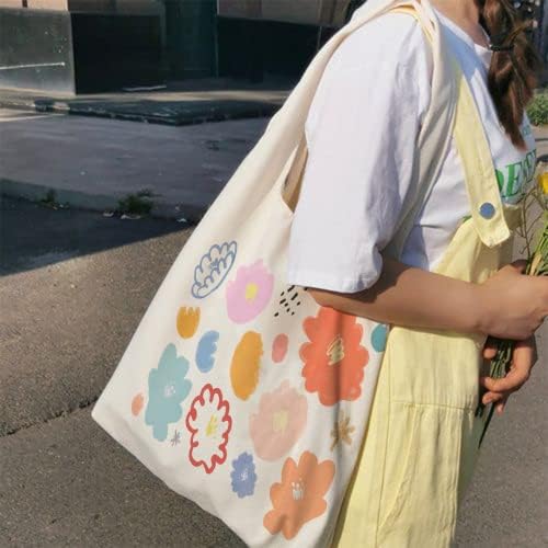 Ayeby Fashion e Eco -Friendly Canvas Tote Bag - durável e versátil para compras, alunos, professores, praia e muito mais