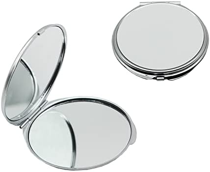 Uuyyeo 2 pcs sublimação espelho de bolso metal espelho compacto viagens cosméticas espelho térmico espelho térmico espelho dobrável