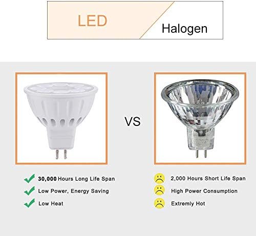 Makergroup MR16 LED lâmpadas, paisagem de baixa tensão, holofotes, substituições de halogênio de 35W/50W. 5W Branco branco 2700K-3000K