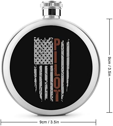 Pilot American Flag Premium Premium 5 oz Flask Flask Liquor Aço inoxidável Pocket Pocket Garrafas portáteis para bebidas