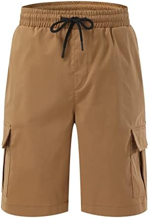 Shorts de carga homens, moda masculina casual de cor sólida elasticidade de giro de bote shorts