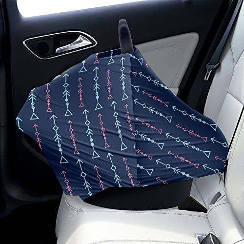 Capas de assento de carro para bebês Padrão Pattern Navy Cobertura de enfermagem Cobertura de lenço de amamentação Tampa de carrinho