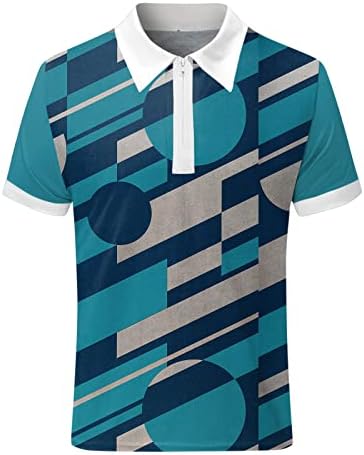 XXBR Men Shirts Summer Summer Plaid Slave Sleeve Quarter Zip Contrast Golfe Top Sampion Tops de camisa
