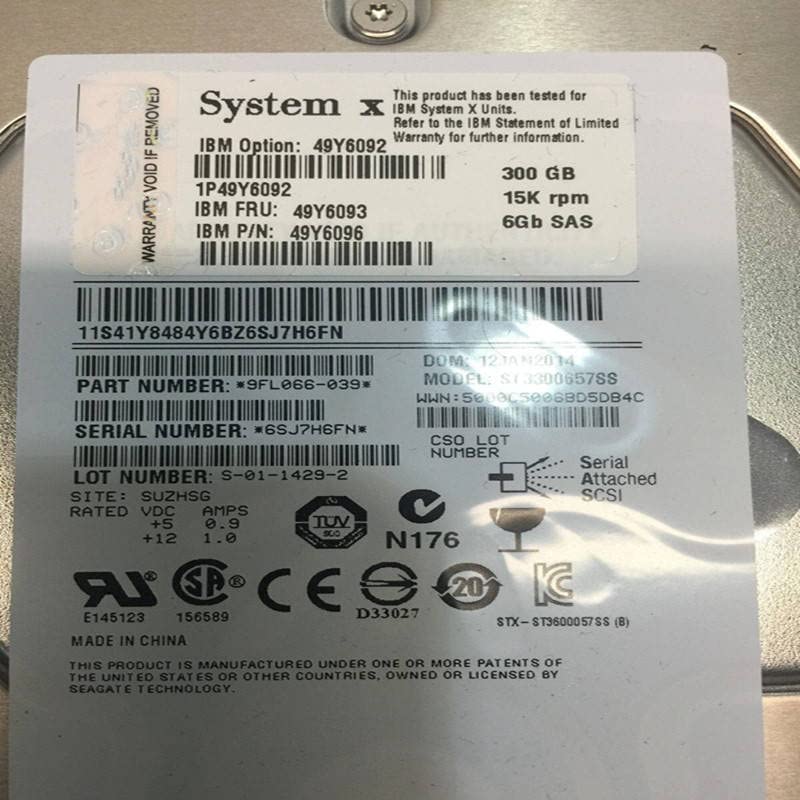 Midty HDD para X3650 M4 M5 300GB 3,5 SAS 32MB 15000RPM para HDD interno para servidor HDD para 49Y6093 49Y6092 49Y6096