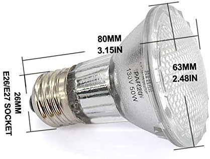 haraqi par20 50 watt e26 base média halogênio lâmpadas de inundação, lâmpadas diminuídas para luzes de capuz, ventilador de teto, luz