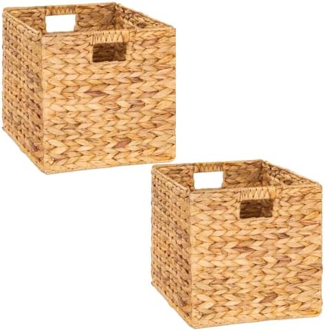 M4Decor Wicker Storage Basket, cestas de armazenamento de vime para prateleiras, cestas de vime grandes para armazenamento, caixas de armazenamento de cubo de vime para quarto, sala de estar, quarto de viveiro