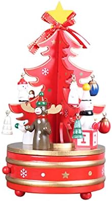 Decorações de Natal de Natal Caixa de música giratória de madeira de madeira SGCabi6amjo4WN