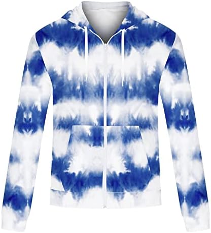 Men Fossa Men Men Fashion Fashion Zipper Gradiente Tie-Dye Print com jaqueta de moletom com capuz