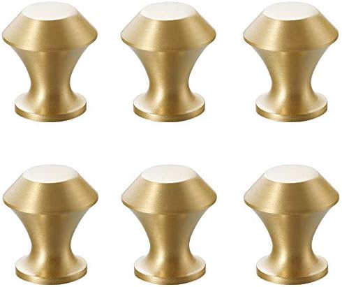 Botões de latão sólidos escovados, botões de ouro para maçanetas de gaveta redonda de gaveta de punhos de orifício único