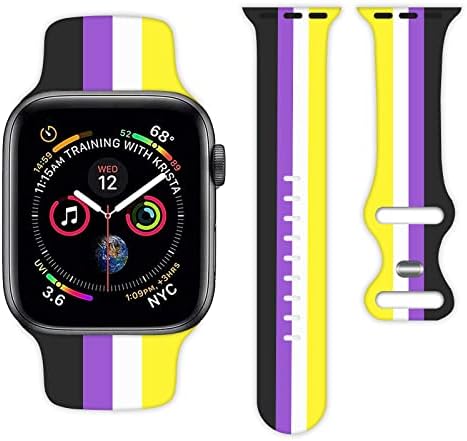 Banda de relógio de orgulho compatível com Apple Watch 38mm 40mm 41mm 42mm 44mm 45mm de pulseira Silicone Smartwatch Strap substituível para iwatch Series 7 6 5 4 3 2 1