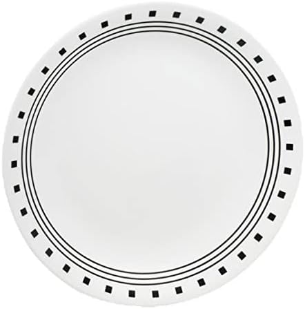 Corelle Livingware 8-1/2 polegadas placas de almoço, quarteirão da cidade, 8-1/2 , preto