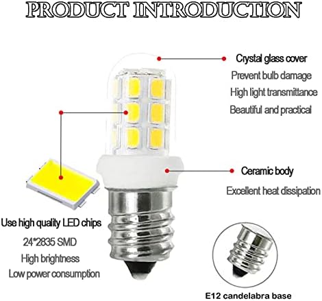 ZSSXOLOLED C7 E12 Bulbos LED lâmpadas de lâmpada de sal da lâmpada de lâmpadas para lâmpadas salgadas do Himalaia de 15w, lâmpadas noturnas, lustres, lâmpadas LED C7, 6000k 2pack