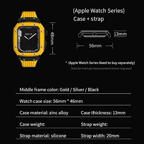 Ekins para Apple Watch Band Series 7 45mm Modificação Mod Kit Selta Strap for Men Women Alloy Watch Case Strap