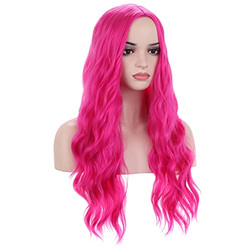 Peruca de peruca rosa quente beron para mulheres perucas de cabelo resistente ao calor cacheado