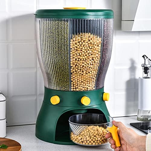 Dispensador de grãos Dispensador de arroz rotativo 4 Grade Multifuncional Caixa de Armazenamento de Alimentos com Grain Rice Separat Rice Beans Distribuidor