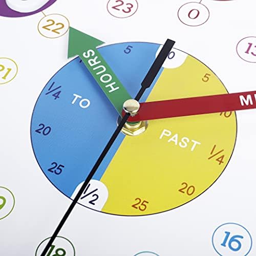 Lafocuse Silent 3D números dizendo tempo ensinando relógio para crianças, relógio colorido de aprendizado de aula de aula para
