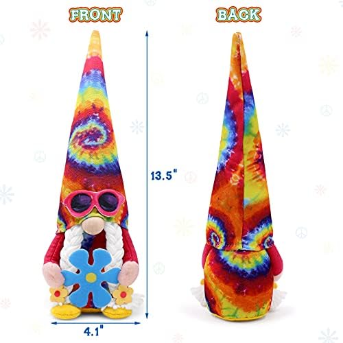 Hippie gnomos groovy gnome decorações com sinal de paz sinais de sol Sun