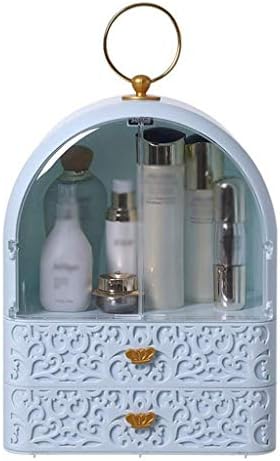 Caixa de armazenamento de Walnuta - Organizador de maquiagem à prova de poeira com alça de alta capacidade Jóias de joias