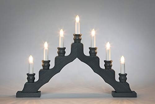 Candle Arch liderou o Trendy Swede Gray L X H X D 47,5 x 33,0 x 6,0 cm Decoração de janelas do arco de vela