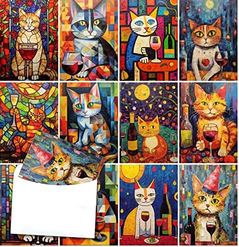 2023 Calendário de parede [13 páginas 8 x12] CATS VIDA DE LOUIS WAIN VINTAGE RETRO POSTERS CAPAS