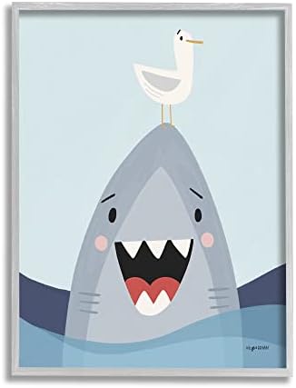 Stuell Industries peculiares sorridentes de tubarão gaivota ondas do oceano náutico, design de Kyra Brown