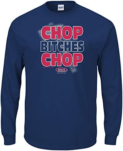 Smack Apparel Fãs de beisebol de Atlanta. Chop B! Tches Chop T-shirt Navy