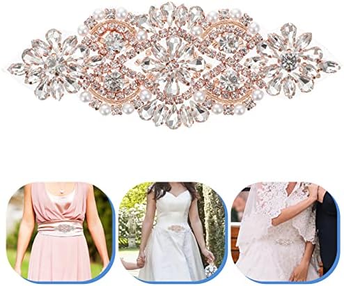 Decorações de casamento de abaodam shinestone Flor Applique Patch Patch Wedding Dress Dress Belt embelezamento Mis de costura Patch