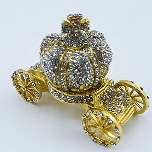 Qiaononi ZD205 Presentes de metal Caixa de jóias de diamante European Diamond Crown Carre