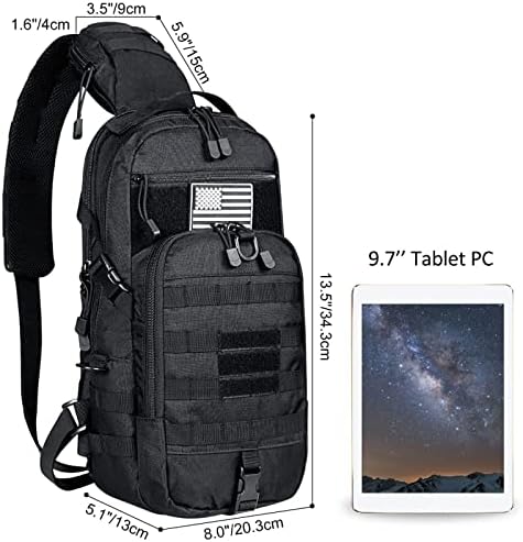 G4Free EDC Bag Sling Backpack Molle Pacote de assalto de ombro de peito molle mochila retangular ao ar livre