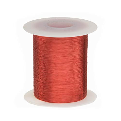 Fio de ímã, fio de cobre esmaltado pesado, 41 awg, 2 oz, 4918 'comprimento, 0,0035 de diâmetro, vermelho