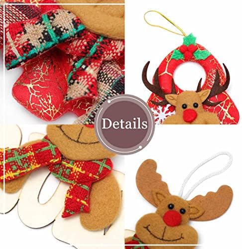 Awooe 8 PCs Plexh Christmas Ornamentos Definir decorações de árvores de meias de Natal Ornamentos Definir ornamentos pendurados no