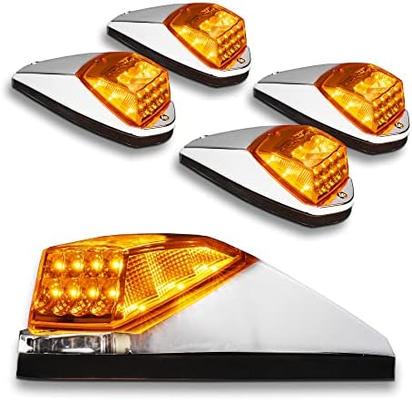 Kit de luzes de marcador de táxi LED Amber para caminhão semi [DOT FMVSS 108] [SAE P2PC] [Universal Fit] [Lens Reflector]