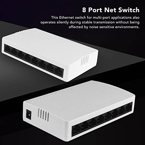 FTVogue Ethernet Switch, 8 Porta Monitor de rede Plug de operação silenciosa e reproduz -nos plug 100240v para home 100m/s