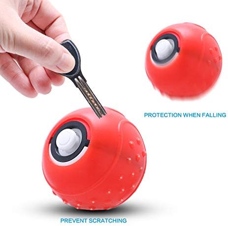 Caixa de aperto de silicone para bola de puxão mais controlador, acessórios Caixa de cobertura protetora da pele de borracha Compatível com Nintendo Switch Pokemon Lets Go Pikachu Lets Go Eevee Poke Ball Plus - Red