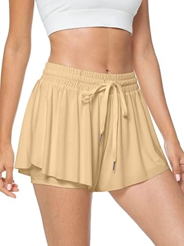 Tarse shorts fluidos, shorts atléticos de borboleta, skorts ondulados para corrida, esportes e recreação verão